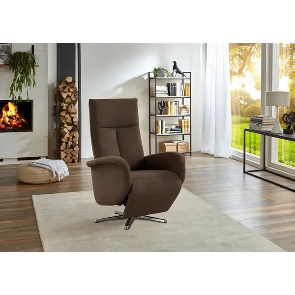 Sit & More RELAXAČNÍ KŘESLO, textil, tmavě hnědá