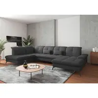 Sit & More SEDACÍ SOUPRAVA, textil, tmavě šedá