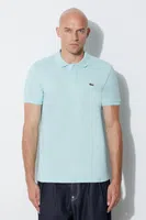 Bavlněné polo tričko Lacoste tyrkysová barva, PH4012-001