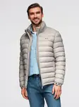Ombre Men's quilted jacket with two fasteners - light grey