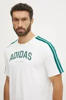 Bavlněné tričko adidas M C COLLE Collegiate béžová barva, JJ3868