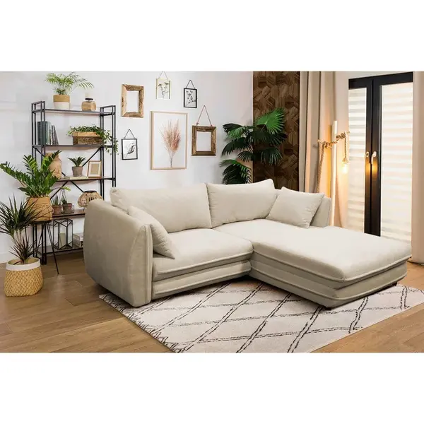 MID.YOU ROHOVÁ SEDAČKA, textil, béžová