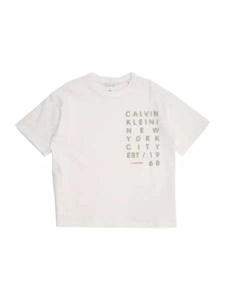 Calvin Klein Jeans Tričko  béžová / sivá / červená / biela