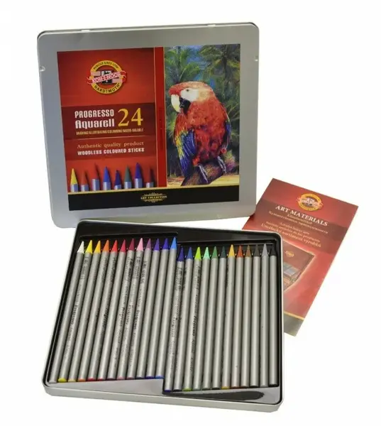 Akvarelové pastelky progresso v laku 24ks
