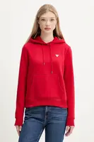 Mikina Guess Jeans dámská, oranžová barva, s kapucí, hladká, W4YQ04 KC811