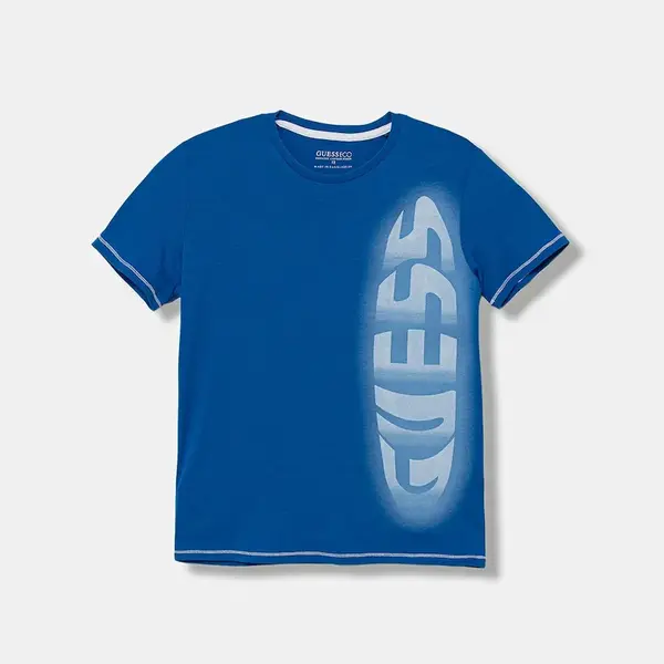 Dětské bavlněné tričko Guess modrá barva, s potiskem, L5YI03 K8HM4