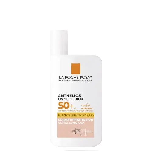 LA ROCHE-POSAY Anthelios UVMune 400 tónovaný fluid SPF 50+ s ultimátním UV filtrem chránícím před dlouhovlnným UVA zářením 50 ml