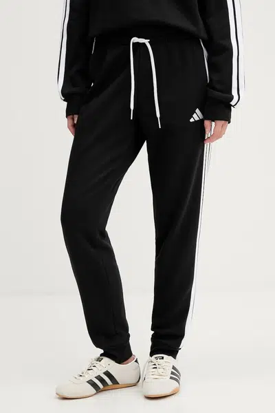 Tepláky adidas Essentials dámské, černá barva, s aplikací, JX2543