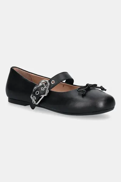 Kožené baleríny Love Moschino černá barva, JA11091G1NIE000A