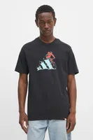Bavlněné tričko adidas Doodle Hunt Bike Graphic T-Shirt pánské, černá barva, s potiskem, JM6495