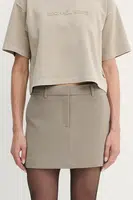 Sukně MICHAEL Michael Kors hnědá barva, mini, MF470FEENX