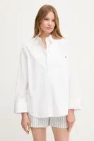 Bavlněná košile Tommy Hilfiger dámská, bílá barva, relaxed, s klasickým límcem, WW0WW45892
