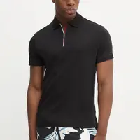 Bavlněné polo tričko Tommy Hilfiger pánské, černá barva, MW0MW39552