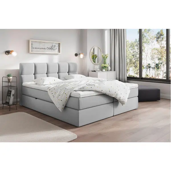 Livetastic AMERICKÁ POSTEL, 200/220 cm, světle šedá
