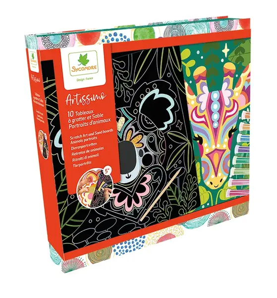 Sycomore Artissimo - XXL kreativní sada - vyškrabávání a pískování - zvířecí portréty