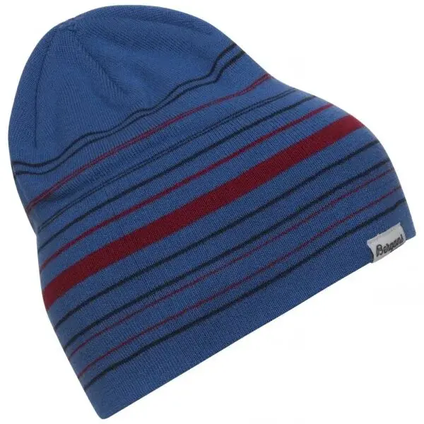 Bergans STRIPED BEANIE Pletená čepice, modrá, velikost