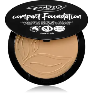 puroBIO Cosmetics Compact Foundation kompaktný púdrový make-up SPF 10 odtieň 03 9 g