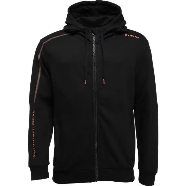Lotto LOGO DUE II FULL-ZIP HOODIE Pánská mikina, černá, velikost XXL