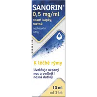 Sanorin 0,5 mg/ml nosní kapky, roztok 10 ml