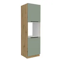 Vysoká skříňka pro vestavnou troubu Aria 60 DP-210 2F Barva korpusu: Dub artisan, Barva dvířek: SA - Aquamarine AFM