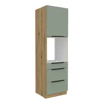 Vysoká skříňka pro vestavnou troubu Aria 60 DPS-210 3S 1F - Premium Box Barva korpusu: Dub artisan, Barva dvířek: SA - Aquamarine AFM