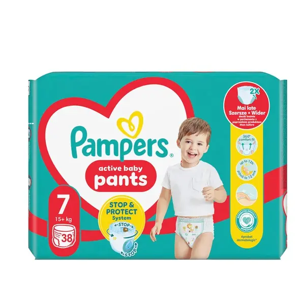 Pampers Pants vel. 7 Jumbo Pack 15+ kg plenkové kalhotky 38 ks