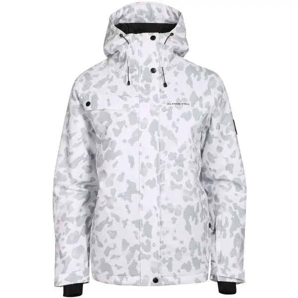 ALPINE PRO WEWA Dámska lyžiarska bunda, biela, veľkosť