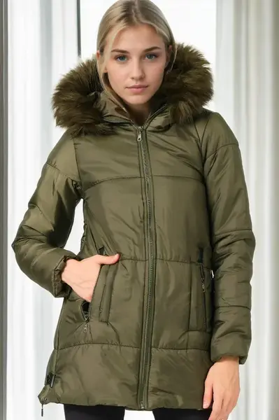 Z9668 DEWBERRY WOMEN'S COAT-KHAKI