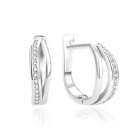 Beneto Originální stříbrné náušnice se zirkony AGUC1990