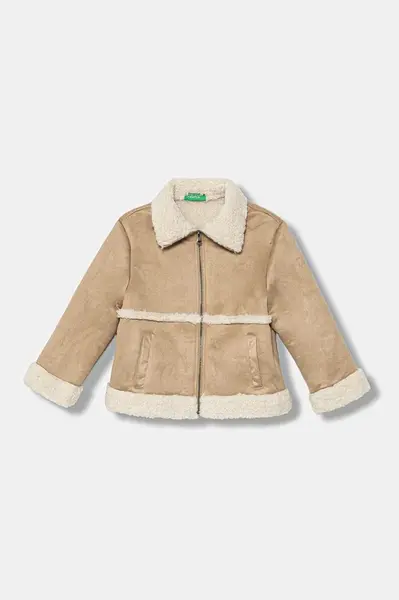 Dětská bunda United Colors of Benetton béžová barva, 2JLACN06V