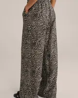 WE Fashion Nohavice  hnedá melírovaná / čierna