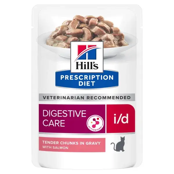 Hill's Prescription Diet i/d Digestive Care krmivo pre mačky, losos - v hliníkovej kapsičke 12 x 85 g
