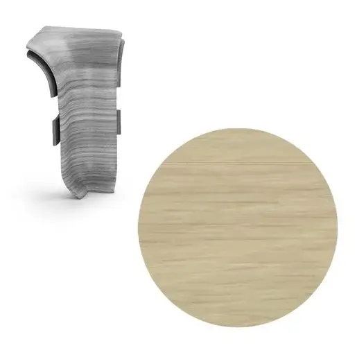 Vnitřní roh k soklu Naturel dub unikát , PVC dĺžka 0,5 cm, výška hrany 56 mm, NATNGTWR1