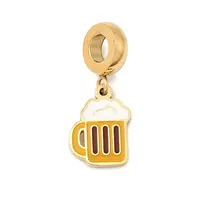 304 Stainless Steel Enamel European Dangle Charms