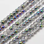 Electroplate Synthetic Crackle Quartz Bead Strands