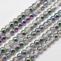 Electroplate Synthetic Crackle Quartz Bead Strands