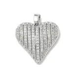 Brass Micro Pave Clear Cubic Zirconia Pendants