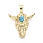 Brass and Synthetic Turquoise Pendants