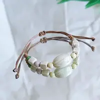 Oval Ceramic Beads Braided Bead Bracelets