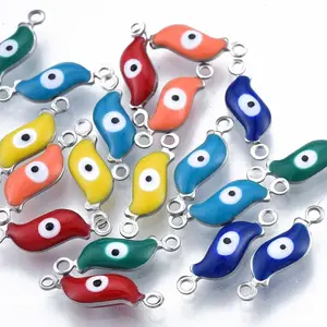 304 Stainless Steel Enamel Connector Charms