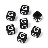 Initial Acrylic Horizontal Hole Beads