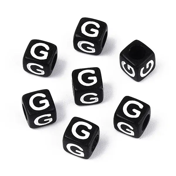 Initial Acrylic Horizontal Hole Beads