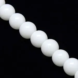 Opaque Solid Color Crystal Glass Round Beads Strands