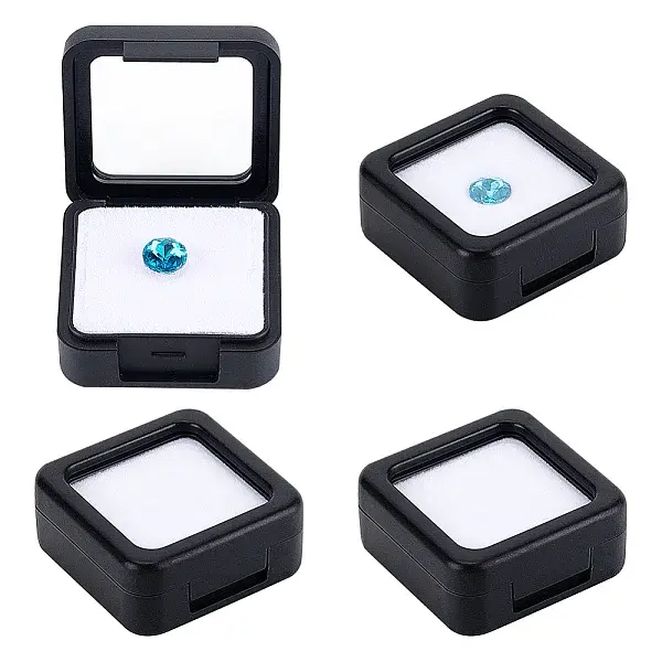 Square Acrylic Loose Diamond Display Boxes