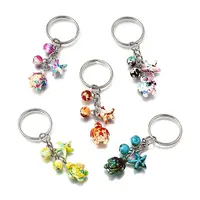 5Pcs Synthetic Turquoise Keychains