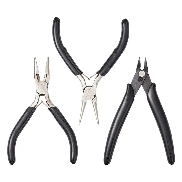 3Pcs 3 Styles Carbon Steel Jewelry Pliers Sets