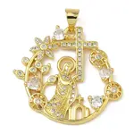 Brass Micro Pave Clear Cubic Zirconia Pendants