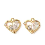 Brass Micro Pave Clear Cubic Zirconia Charms