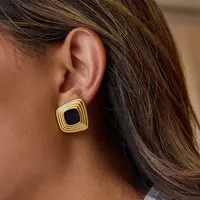 304 Stainless Steel Acrylic Nuggets Stud Earrings