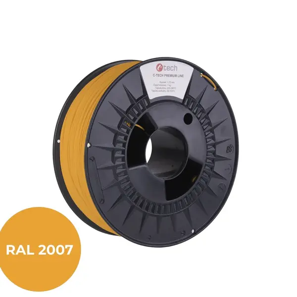 C-Tech 3DF-P-PETG1.75-2007 3D filament, PREMIUM LINE, PETG, luminiscenční světlá oranžová, RAL2007, 1,75mm, 1kg